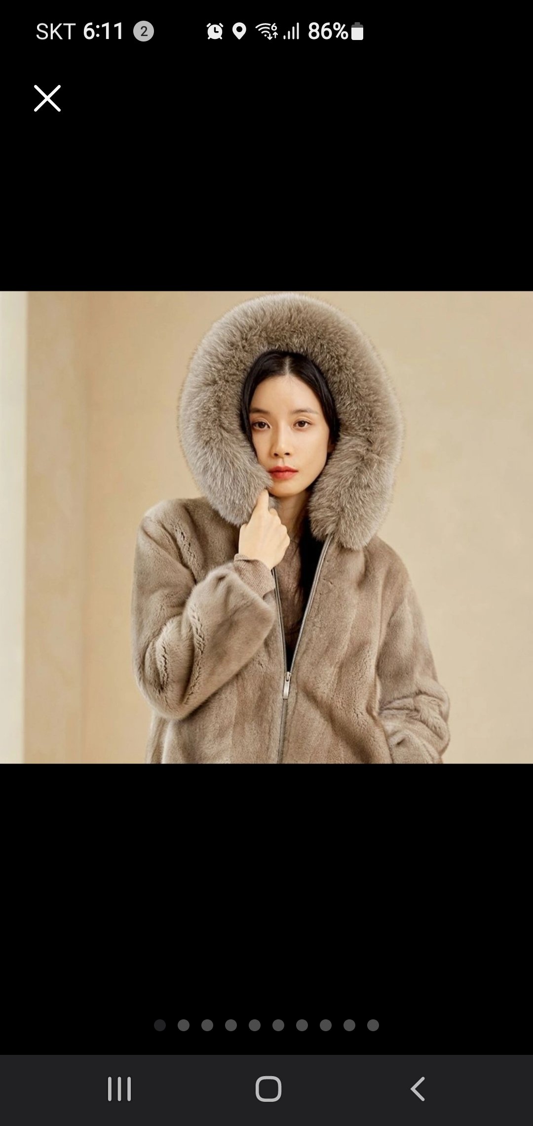 르투아사가폭스퍼후드휘메일풀스킨밍크